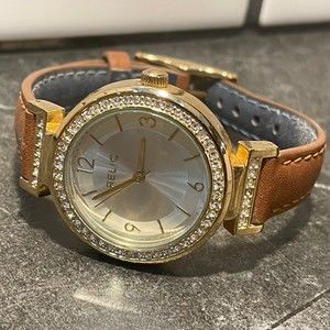 Ladies Relic Gold Tone Watch with Reversable Band - New Battery